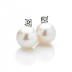 boucles d'oreilles pour femmes avec perles et diamants