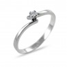 Petite bague solitaire en or avec tige en quinconce diamant 0,04 G 00222