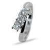 Oblique diagonal trilogy ring with half carat diamonds Gioielli Valenza 00259