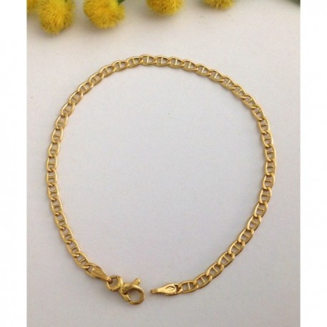 BR1235G gold cross chain bracelet