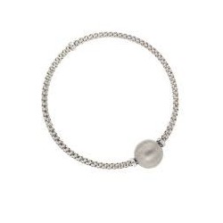 Bracciale oro bianco con sfera satinata BR3122B