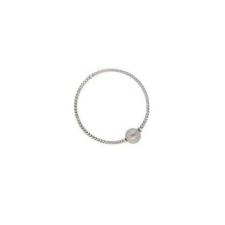 Bracciale oro bianco con sfera satinata BR3122B