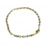 Bracciale da uomo a catena maglia fantasia in oro bianco e giallo BR763BC