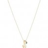 Liu Jo women's brass necklace with logo, crown and blue zircon pendants LJ934