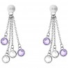 Boucles d'oreilles pendantes Liu Jo avec cristaux lilas LJ1167