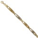 White and yellow gold men's bracelet with boxed plates BR831BC