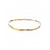 Bracciale da uomo con piastre scatolate in oro bianco e giallo BR851BG