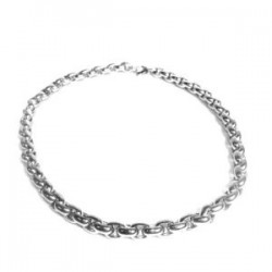 BR889B Bracelet homme tubulaire en or blanc