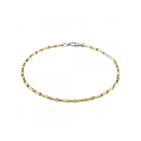 BR895G yellow gold tubular men's bracelet