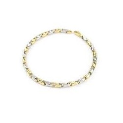 Men's tubular bracelet in yellow and white gold BR898BC