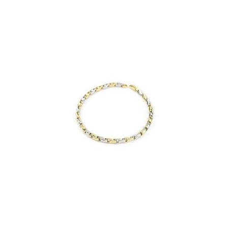 Men's tubular bracelet in yellow and white gold BR898BC