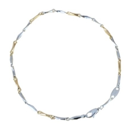 Bracciale da uomo tubolare in oro bianco e giallo BR906BR