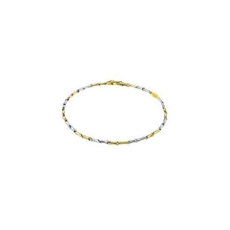 Men's tubular chain bracelet in white and yellow gold BR912BC