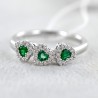 Fancy Ring Hearts with Emeralds and Diamonds 00284