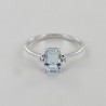 Ring with rectangular aquamarine and diamonds Orsini Gioielli 00332