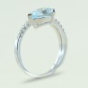 Ring with teardrop aquamarine and diamond stem 00339