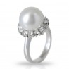 Bague fleur diamant et perle d'Australie 00343