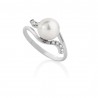 Ring with Akoya Pearl 8 - 8.5 and Diamonds 00345