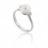 Ring with Akoya Pearl 8 - 8.5 and Diamonds 00348