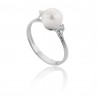 Ring with Akoya Pearl 7 - 7.5 and Diamonds 00349