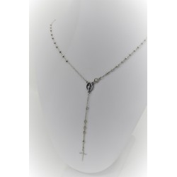 Necklace rosary pendant in white gold 18 kt