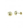 boucles d'oreilles demi-sphère sculptées en or jaune O2035G