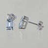 Boucles d'oreilles avec aigue-marine rectangulaire et diamants Orsini Gioielli 00377