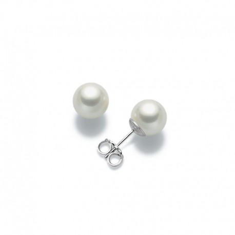 boucles d'oreilles perles en or blanc O2073B