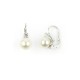 boucles d'oreilles perle et zircon avec crochet monachina en or blanc O2075B