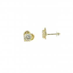 boucles d'oreilles cœur point lumineux en or jaune O2096G