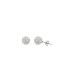 boucles d'oreilles boule avec résine et zircons en or blanc O2108B