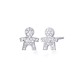 baby zircon earrings in white gold O2111B