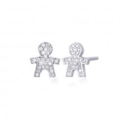 boucles d'oreilles baby zircon en or blanc O2111B