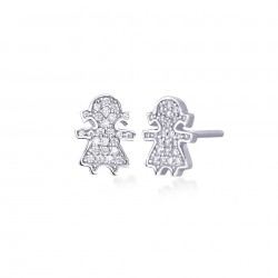 boucles d'oreilles baby zircon en or blanc O2112B