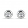 Petites boucles d'oreilles point clair Cipollina en or blanc et diamants ct. 0,03 G VS 00397