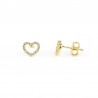 heart earrings with zircons in yellow gold O2133G