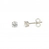 Boucles d'oreilles point lumineux 4 griffes en or blanc O2147B