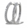 Medium hoop earrings 22.50 mm with diamonds on the front 00399