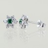 Boucles d'oreilles étoiles en or et diamants avec émeraudes ct. 0,17 00404