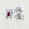 Gold and diamond star earrings with rubies ct. 0.17 00405