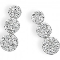 boucles d'oreilles pendantes zircon cubique blanc O2168B