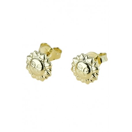 boucles d'oreilles soleil rieur en or jaune pour fille O2278G