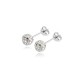 boucles d'oreilles boule avec zircone cubique en or blanc O2691B