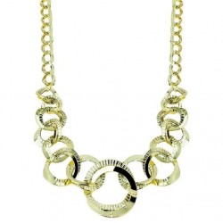 C1843G yellow gold chain choker with central graduated long