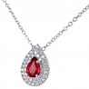 Collier et pendentif en or avec diamants et rubis de Birmanie 00431