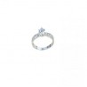 solitaire ring with cubic zirconia pave in 18 kt white gold A2416B