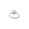 bague avec perle et zircons en or blanc 18 kt A2442B