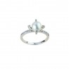 bague avec perle et zircons en or blanc 18 kt A2444B