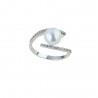 bague avec perle et zircons en or blanc 18 kt A2445B