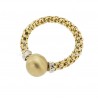 anello linea extensa con sfera satinata in oro giallo A3119BG